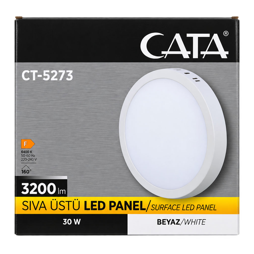CATA 30W SIVAÜSTÜ LED PANEL YUVARLAK BEYAZ KL:20