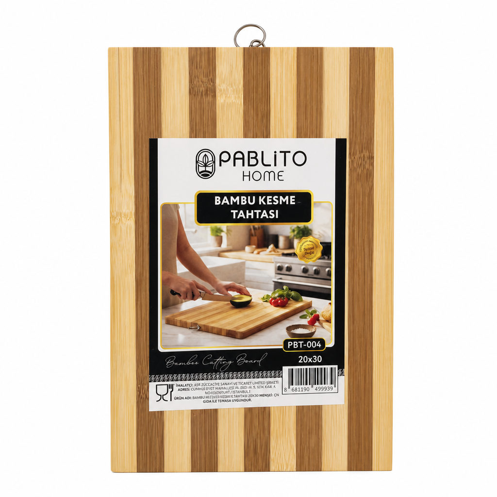 Pablito Halkalı Bambu Kesme Tahtası 20x30