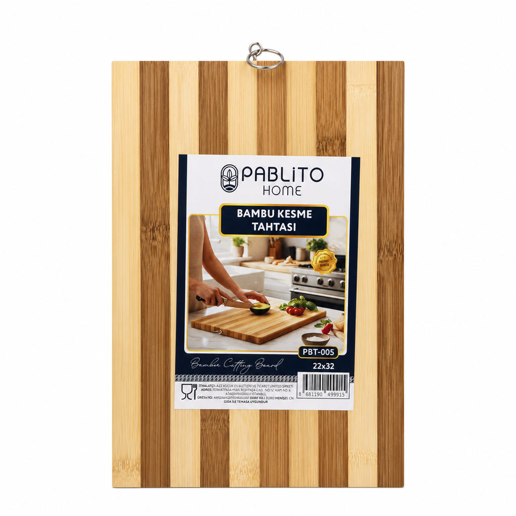 Pablito Halkalı Bambu Kesme Tahtası 22x32